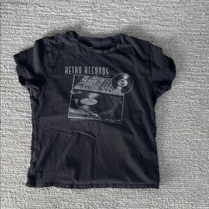 Aerie Black Retro Records Tee